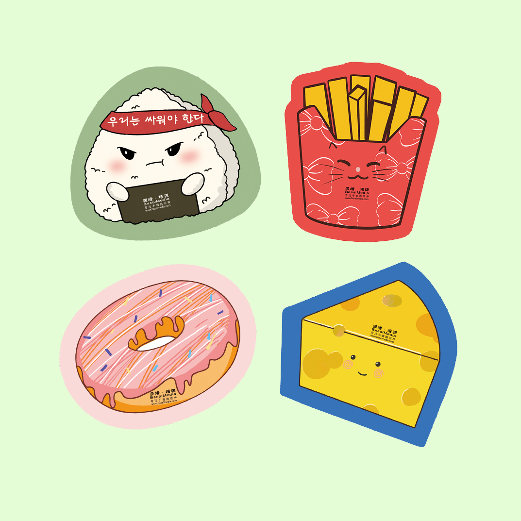 小鼠標(biāo)墊（飯團(tuán)、薯?xiàng)l、奶酪、甜甜圈四種圖案）